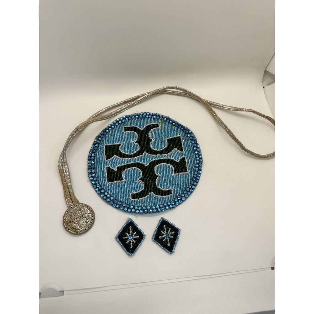 Tory Burch Beaded Appliqué And‎ Metallic Strap